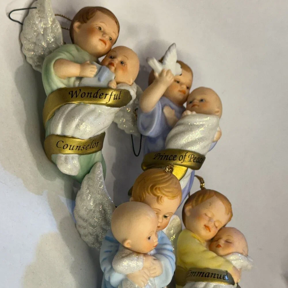 Ashton-Drake Names of Jesus Baby Angels Ornament Set – Complete 4-Piece
